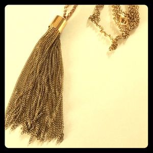 Gold tassel necklace